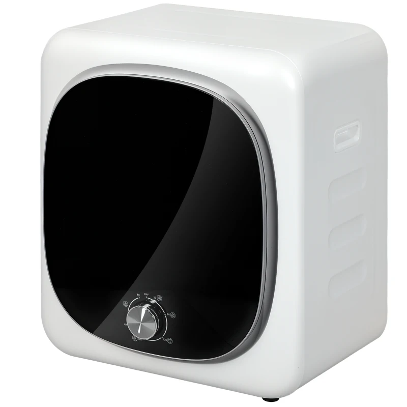 HOMCOM Uscător de rufe cu evacuare electric 800 W 4 Kg cu 5 moduri de uscare, cuva din oțel inoxidabil, încărcare frontală