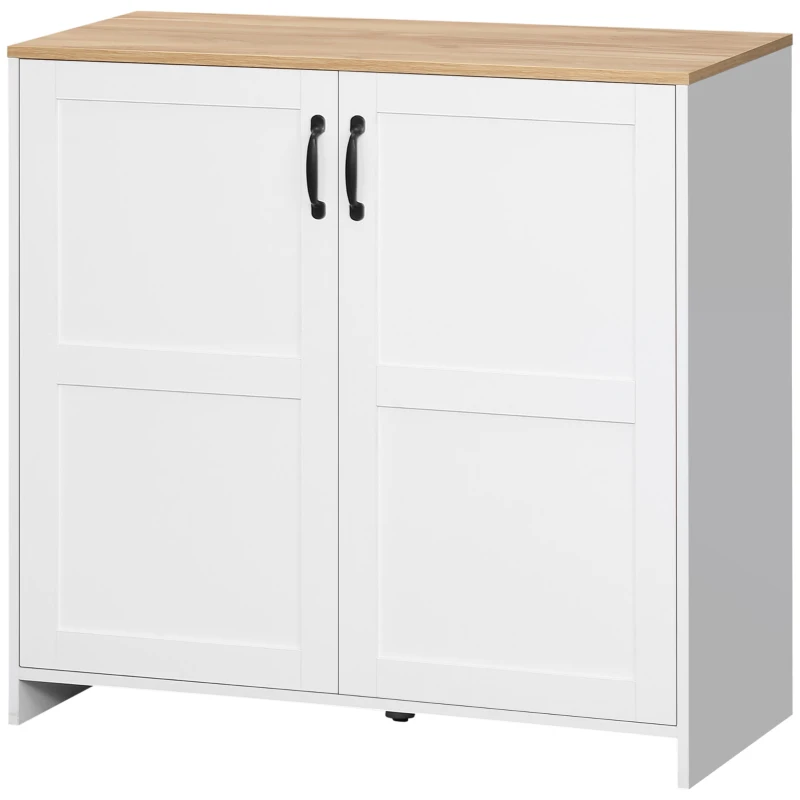 HOMCOM Dulap mobilier bufet bucătărie cu 2 uși și 2 rafturi reglabile 90 x 39,5 x 88 cm