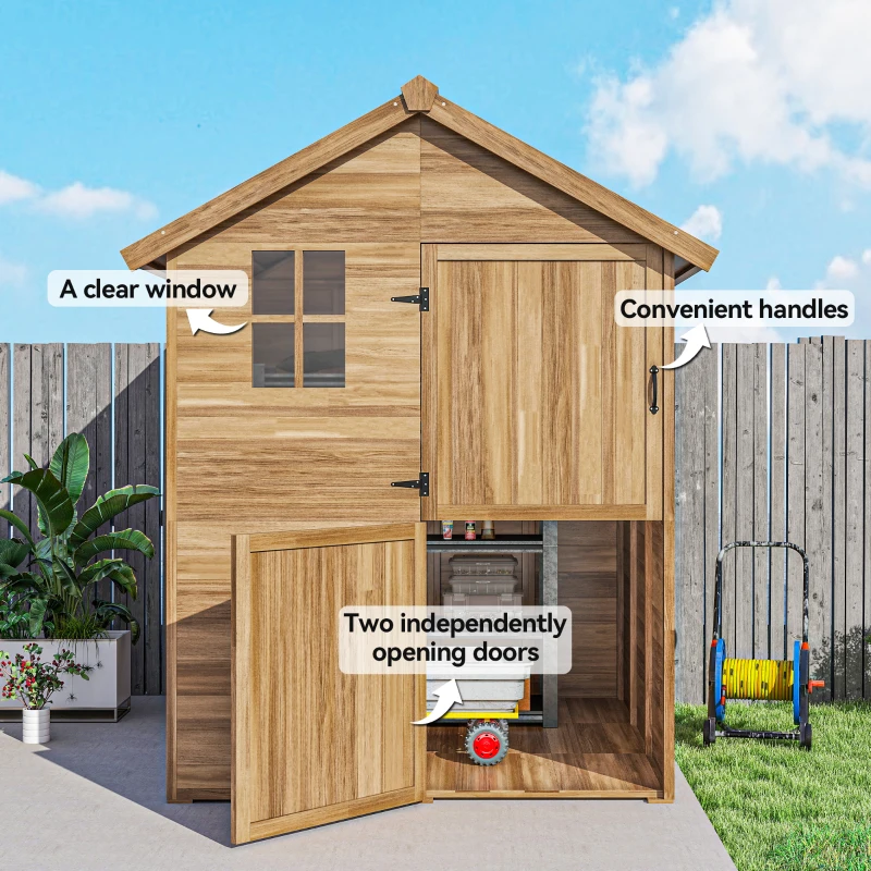Outsunny Sopron de Lemn pentru Gradina de 6 x 6,5FT(m-6)