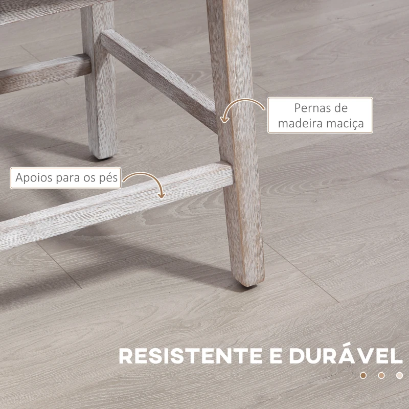 HOMCOM Conjunto de 2 Bancos de Bar com Encosto Giratórios 180° Bancos Altos de Cozinha com Apoio para Pés  45,7x57,2x101 cm Cinzento