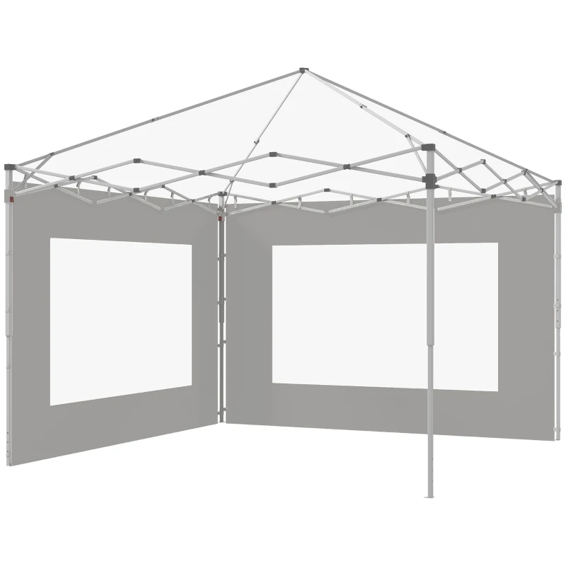 Outsunny Set de 2 laterale de cort, barnum 295x195 cm, Panouri de schimb din material pentru pergolă de 6x3 sau 3x3 m, gri