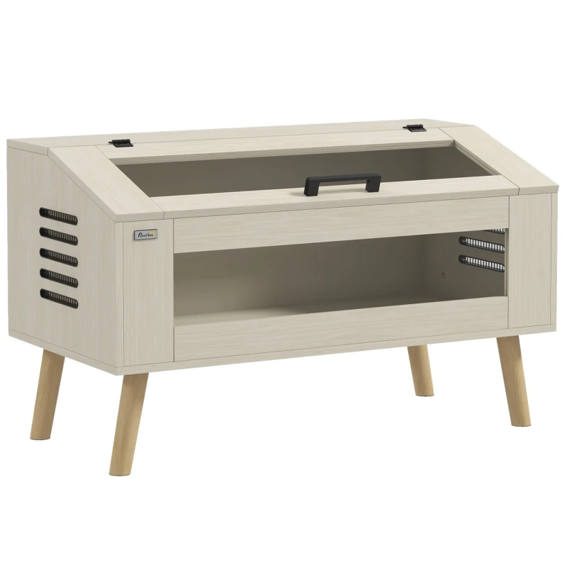 PawHut Terariu pentru reptile, vivarium pentru șerpi 140L cu ferestre din sticlă securizată, capac, 100 x 50 x 60 cm