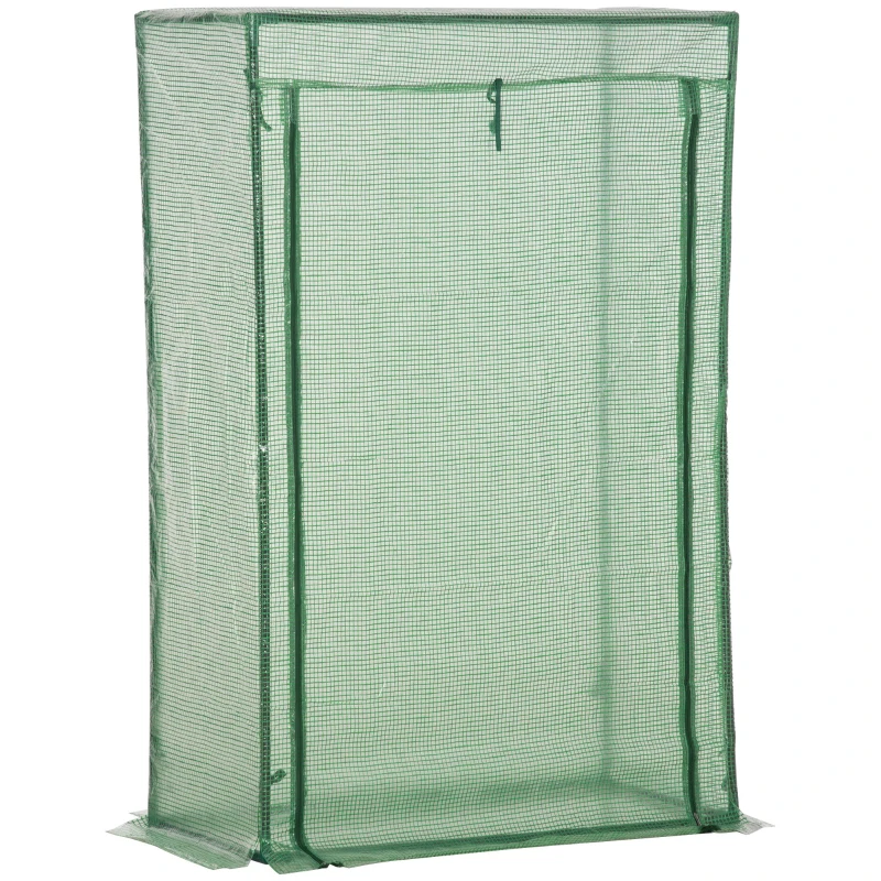 Sera Outsunny cu ușă, seră de iarnă din oțel, seră pentru balcon, grădină, seră de roșii 100x50x150cm, seră de roșii pentru roșii, legume, flori, plante, verde
