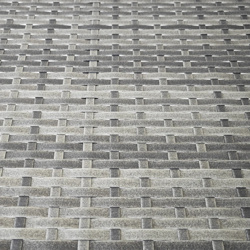 Outsunny Masa de balcon, semi-rotundă, din poliratan metal, 100x50x74 cm, Gri