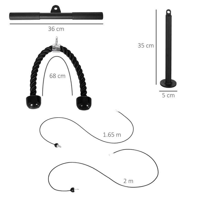 SPORTNOW Sistem de role pentru antrenamentul tricepsului pentru tracțiuni LAT biceps, triceps, umeri, spate, antebrat