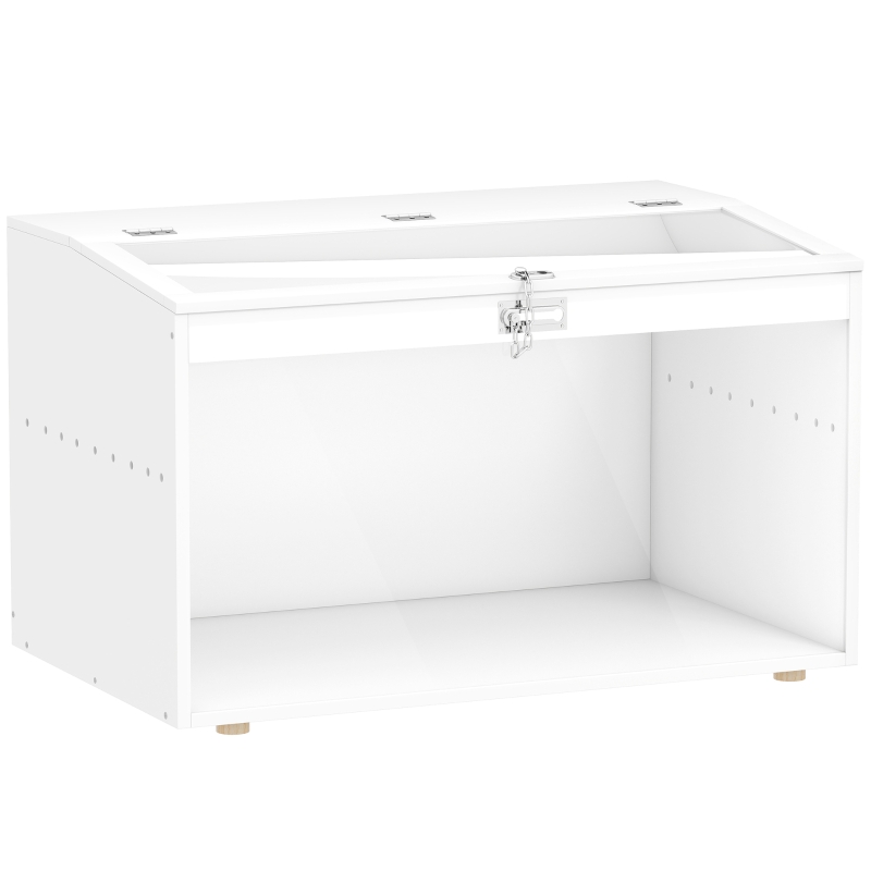 PawHut Cușcă pentru Hamster Casă pentru Animale Mici cu Capac Rabatabil și Fereastră din Acril Transparent 80x50x50 cm Alb