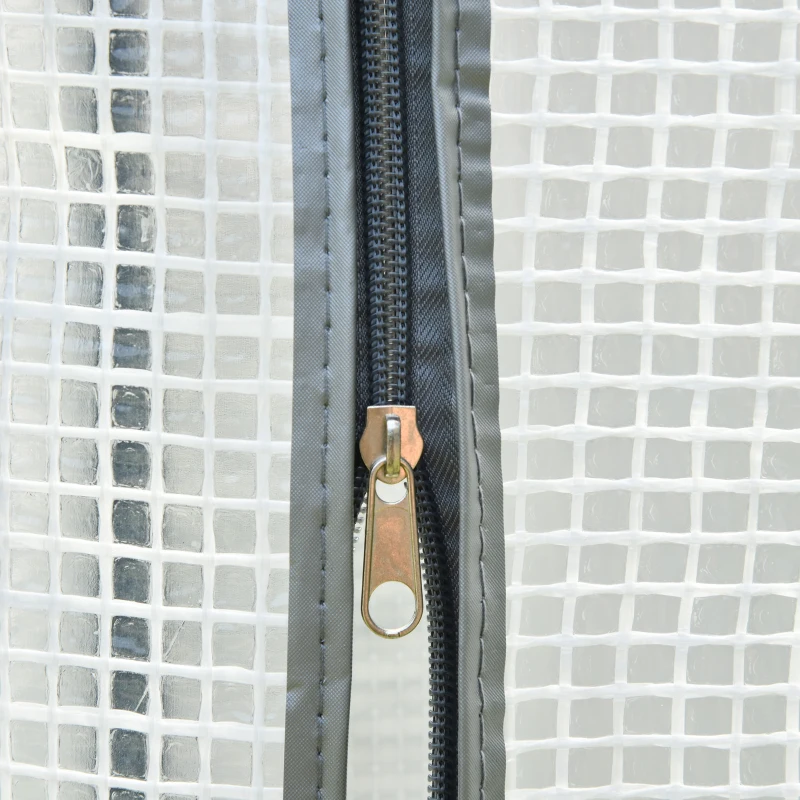 Outsunny Seră de grădină, seră de balcon, pânză renforțată PE, structură din oțel, ușă zippată rulabilă, 100 x 50 x 150 cm alb