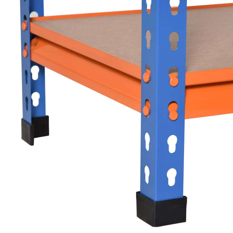 HOMCOM Etajera din metal pentru garaj 5 nivele capacitate 1500 kg 80 x 40 x 182 cm albastru portocaliu