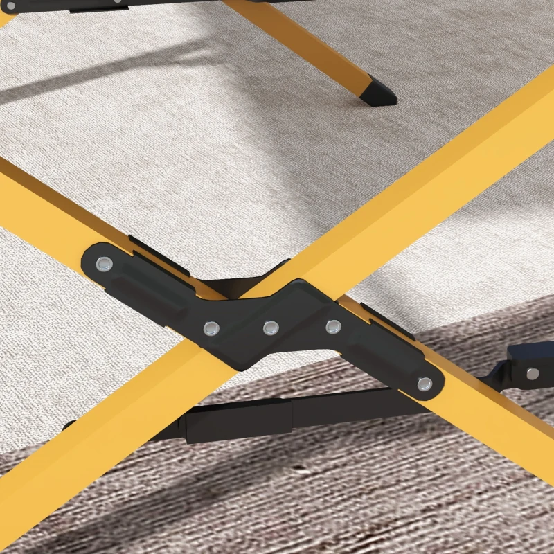 Outsunny Șezlong șezlong pliabil din aluminiu cu buzunar lateral - țesătură Oxford pentru plajă, camping, grădină