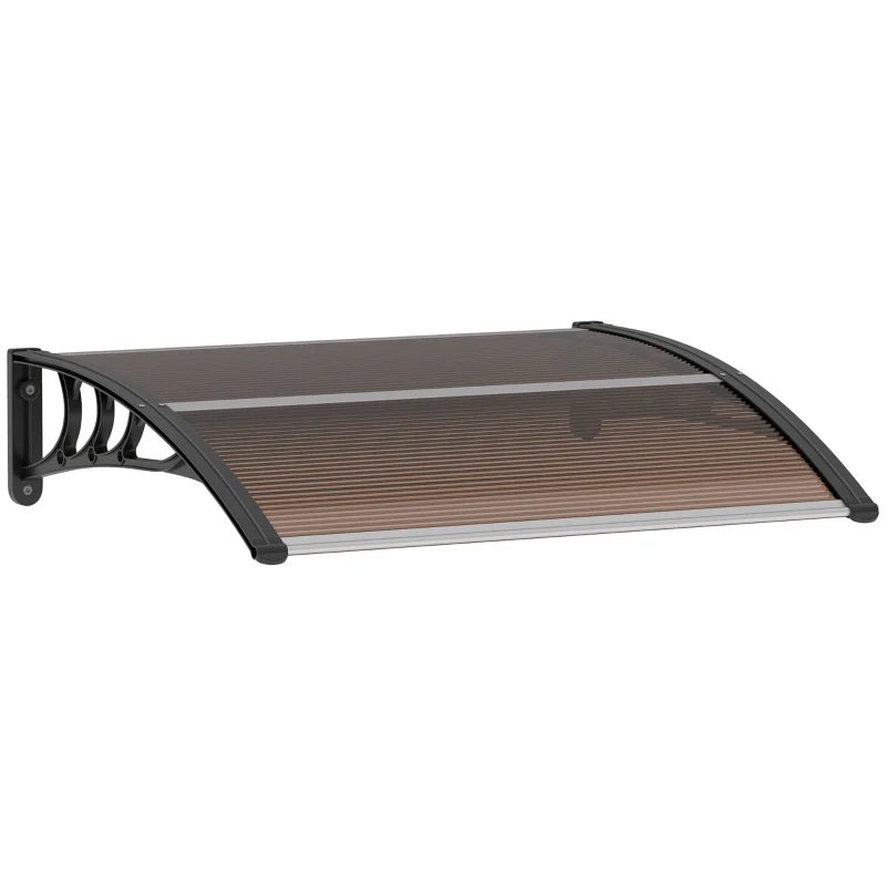 Outsunny copertină pentru ușă 120 x 75 cm acoperiș pentru intrare din policarbonat