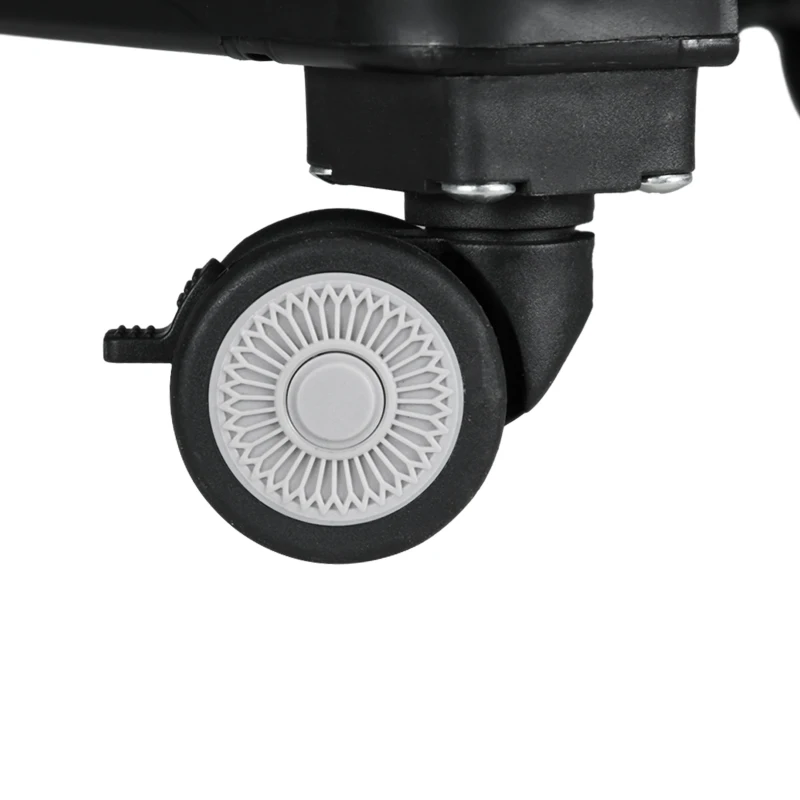 HOMCOM Cărucior de cumpărături pliabil, cu trepte, mâner telescopic, capacitate 65 kg, negru.