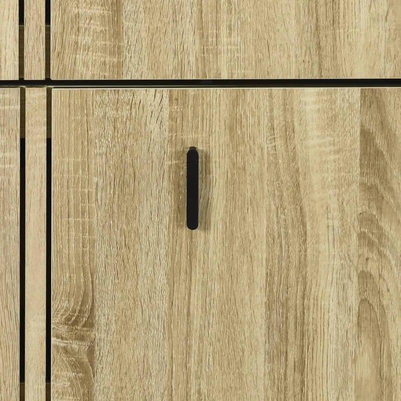 HOMCOM Dulap de pantofi cu 3 uși culisante 18 perechi capacitate mare pentru intrare hol living 63 x 24 x 117 cm stejar