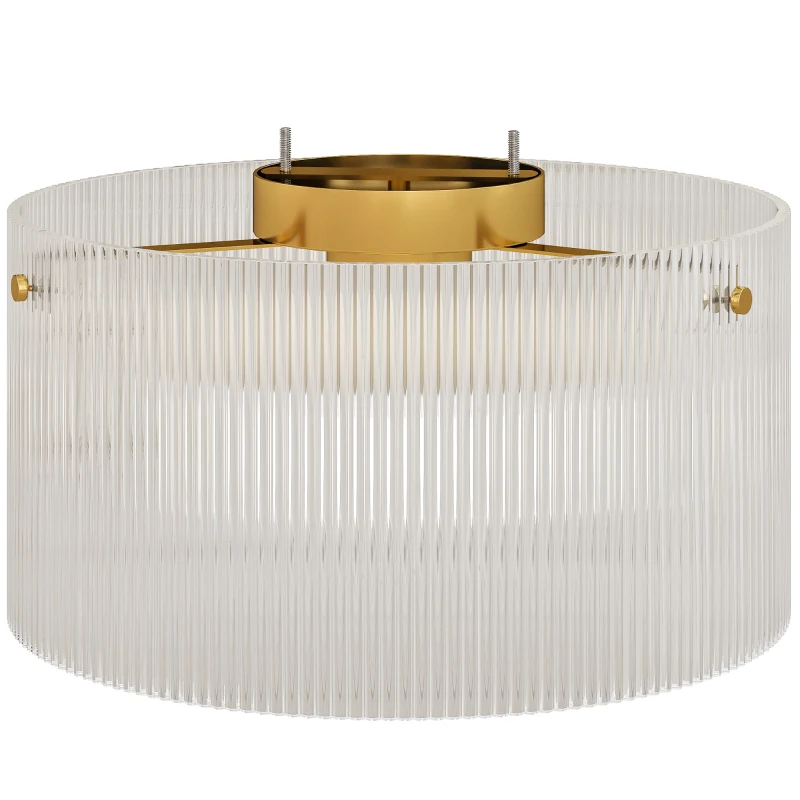 HOMCOM Plafonier LED 40W cu bază E27 modern pentru sufragerie, hol, sufragerie, bucătărie, transparent