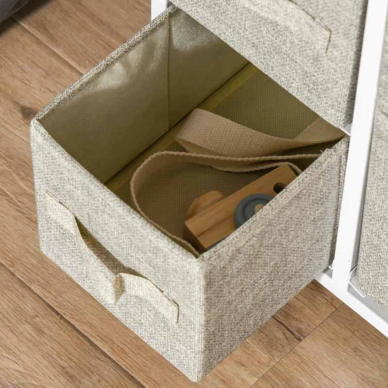 HOMCOM Sifonier 7 sertare din material textil, sifonier, mobilier de depozitare modern, cadru din oțel, 63,5 x 30 x 71 cm, gri