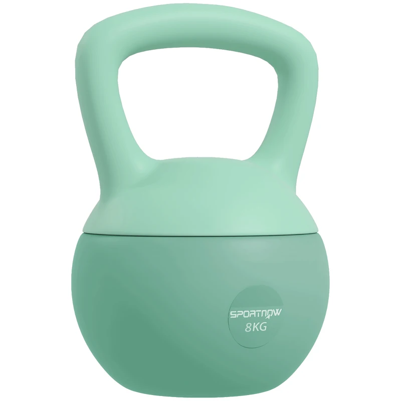 SPORTNOW Kettlebell 8 kg Kettlebell Relleno de Arena Metálica y Mango Antiderapant pentru Antrenament Acasă 19x19x28 cm Verde
