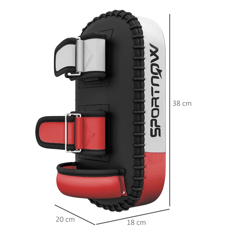 SPORTNOW Plastron pentru Muay Thai, Kickbox, Piele Sintetica, 0,4 kg, 38x20x18 cm, Negru/Rosu/Alb