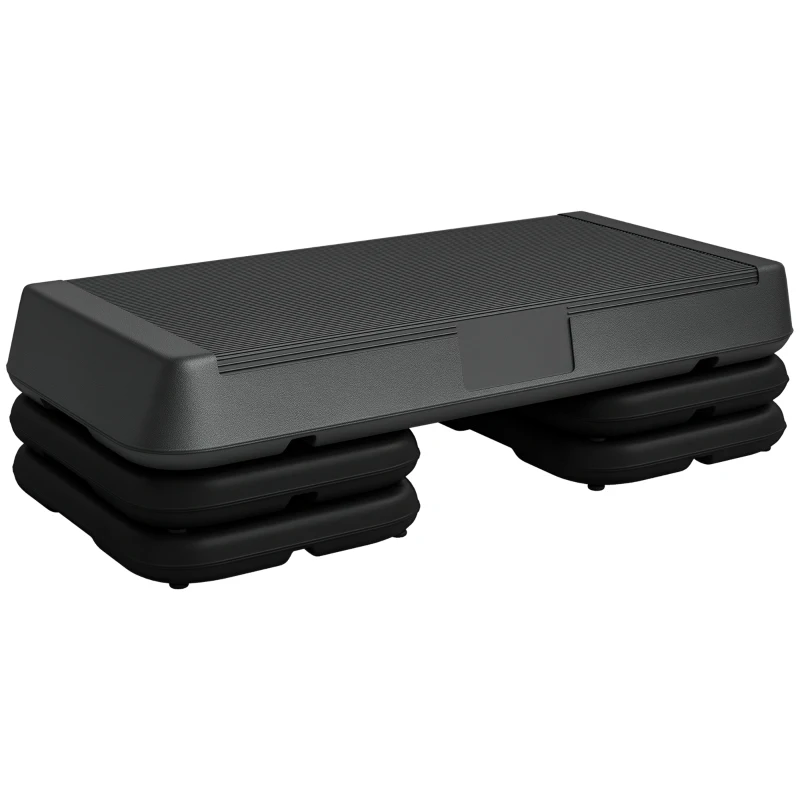 SPORTNOW Stepper aerobic fitness înălțime reglabilă 3 nivele 10/15/20 cm suprafață antiderapantă plastic, gri