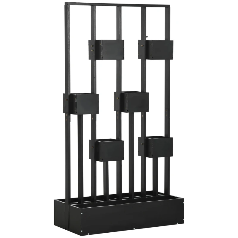 Outsunny Jardiniere inaltă cu grindă din lemn pentru plante, legume, flori sau ierburi aromatice, dim. 90L x 45L x 170H cm