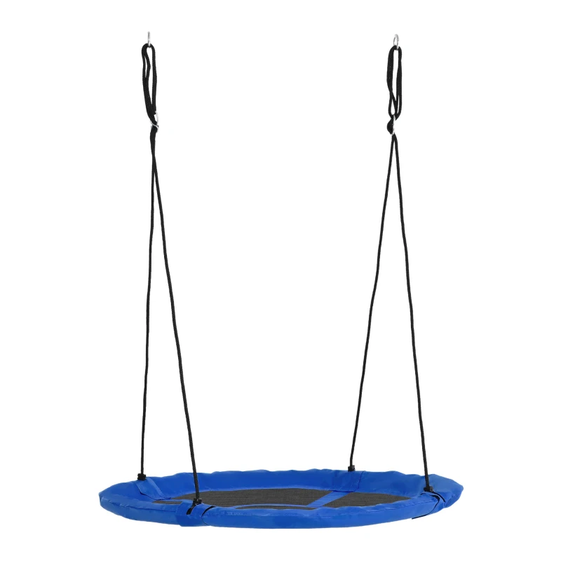 Outsunny Leagăn cu formă de cuib de pasăre rotundă Panier Ø 110 cm 4 inele incluse metal epoxidic Oxford de înaltă densitate Albastru