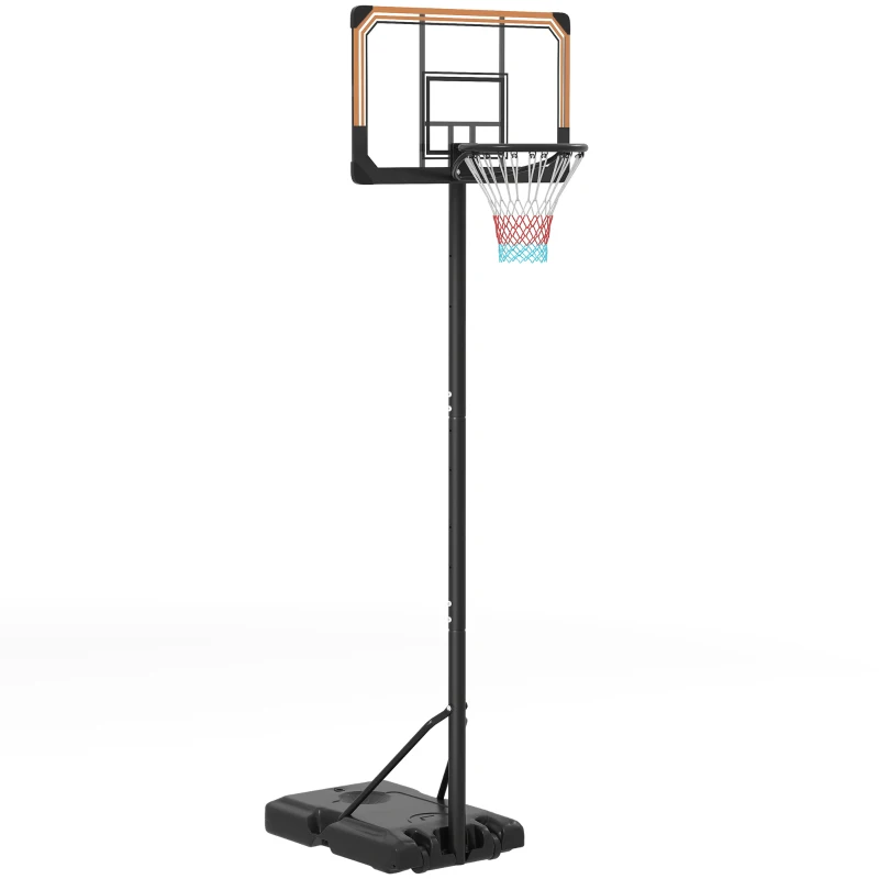 SPORTNOW Stativ de baschet, reglabil în înălțime 182-213 cm, rezistent la intemperii, cu roți, cadru metalic