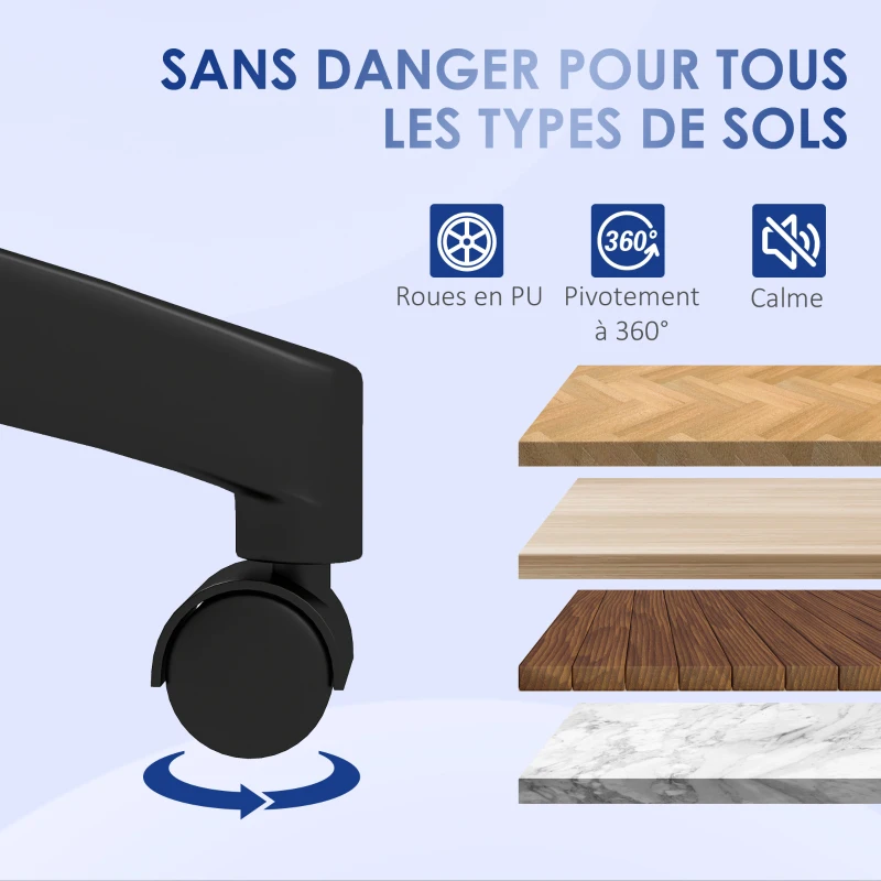 Vinsetto Scaun fotoliu de birou înălțime reglabilă pivotant la 360 ° rolete acoperire plasă 63 x 54 x 103 cm gri