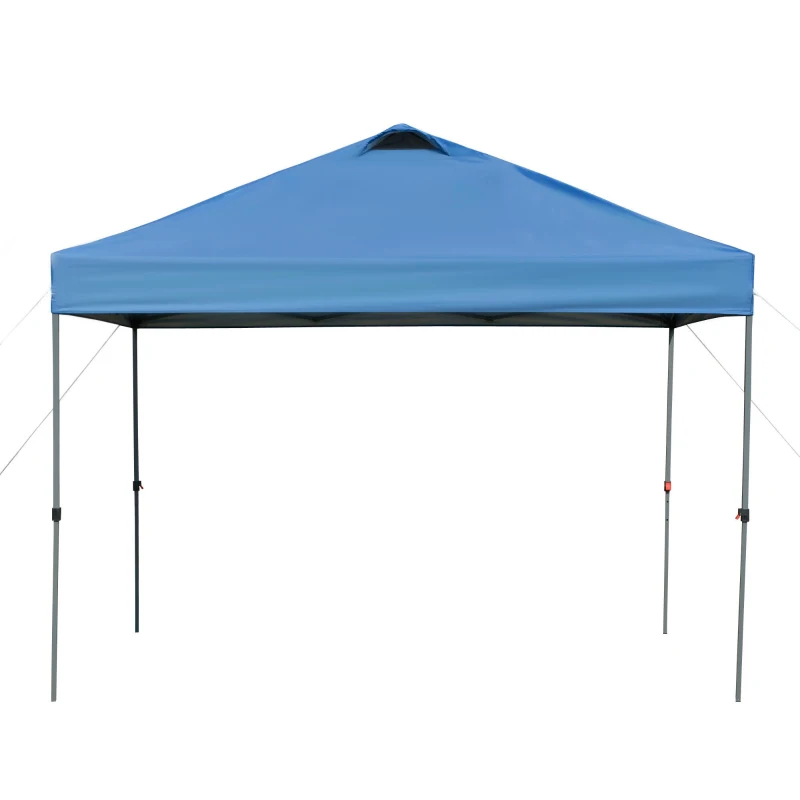 Outsunny Pavilion de gradina, pavilion pliabil, cort festiv, cort de gradina inclusiv cuie, franghii, tesatura Oxford, 2,95 x 2,95 x 2,64 m, Albastru