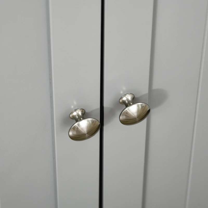 HOMCOM Dulap mobilier de bucătărie, cu 2 uși cu 5 rafturi și 12 suporturi pentru condimente - 60 x 30 x 104 cm - gri