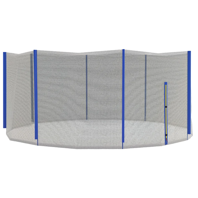 SPORTNOW Filet de înlocuire pentru trambuline Ø 426 cm 8 stâlpi drepti plasă de siguranță, intrare cu fermoar