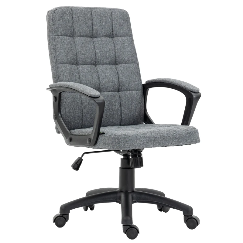 Vinsetto Scaun de Birou Rotativ cu Înălțime Reglabilă și Brațe Stil Modern 59x63x96-105,5 cm Gri Închis