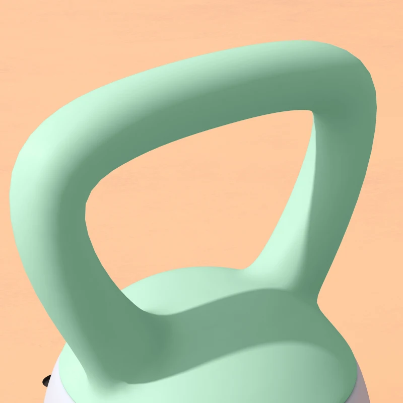 SPORTNOW Pesa Rusa 4 kg Kettlebell Relleno de Arena Metálica y Mango Antideslizante para Entreno en Casa 19x15x25 cm Verde y Gris