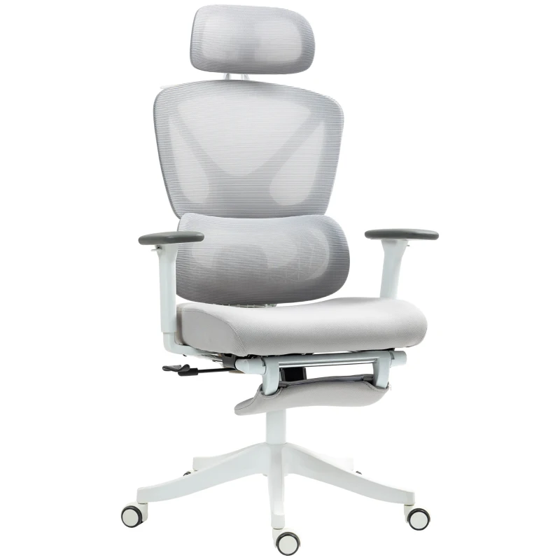 HOMCOM Fotoliu birou fauteuil de birou, înălțime reglabilă, spătar înclinabil, suport pentru cap rotativ, 71x70x119cm, negru