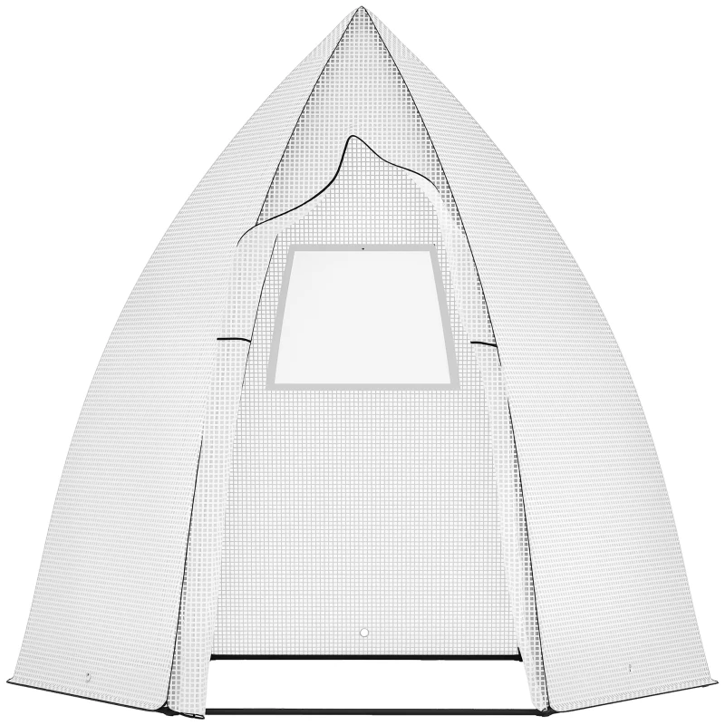 Outsunny Mini Șopron pentru Plantare cu Uși Rulante pentru Grădină și Balcon Protecție iarna Alb 160 x 140 x 180 cm
