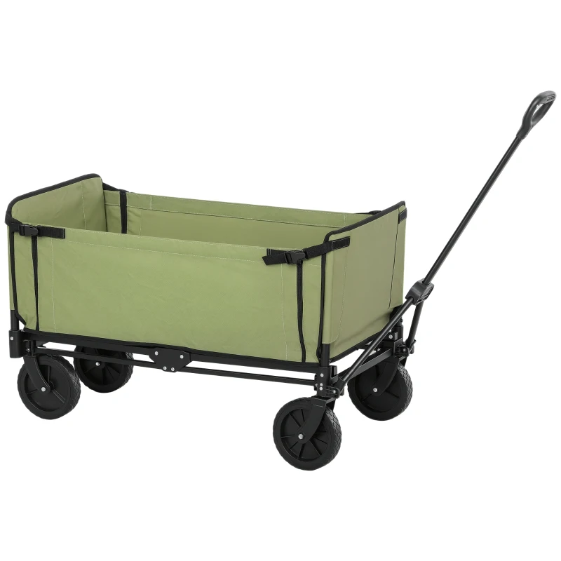 Outsunny Căruț de grădină pliabil 130 L căruț de transport sac detașabil mâner telescopic rotativ 90 x 50 x 60 cm negru
