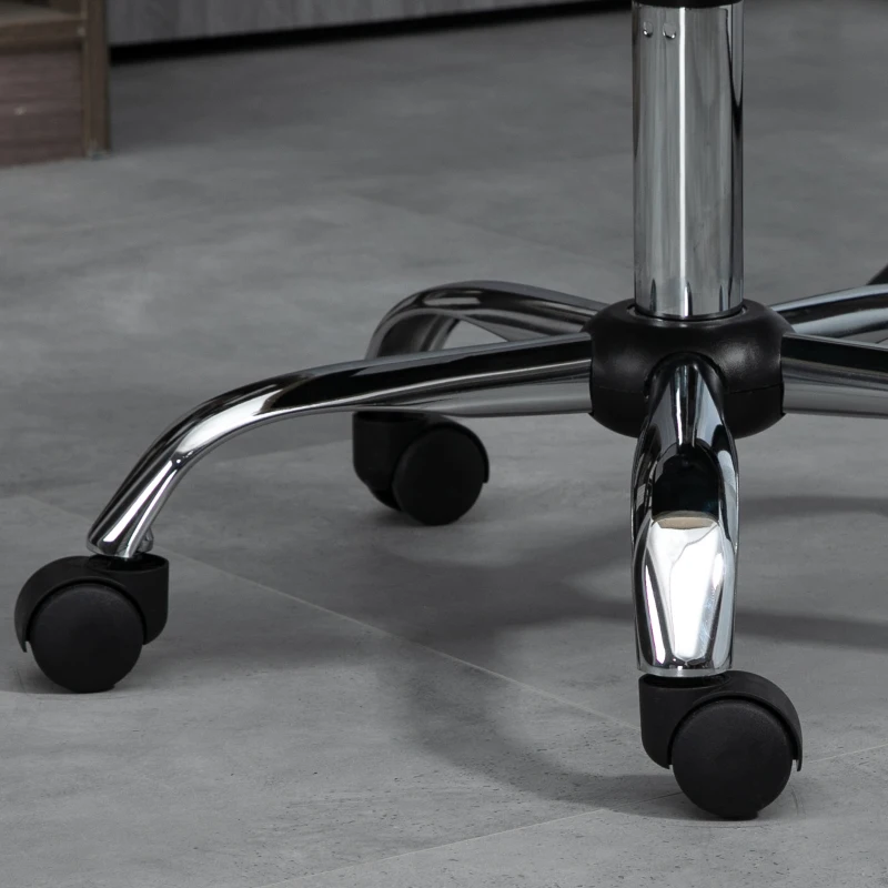 Vinsetto Scaun de birou ergonomic înălțime reglabilă picior cromat rotativ 360° îmbrăcăminte material textil bej