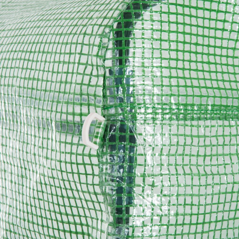 Outsunny Seră de Grădină Tunnel 18 m² 8 ferestre, Ușă cu Fermoar Rulabil Structură Tubulară Oțel, 6L x 3l x 2H m Verde