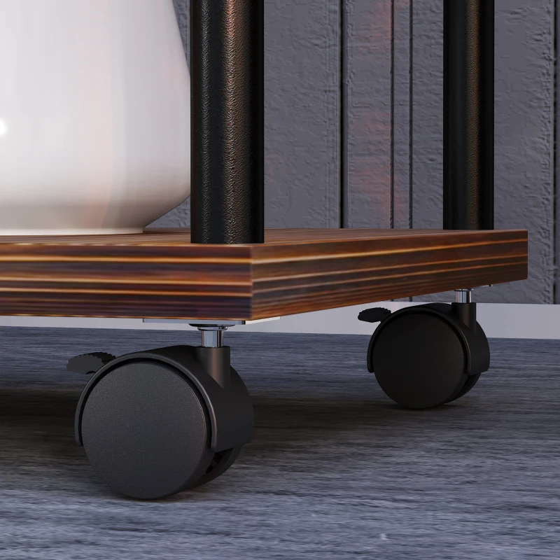 Outsunny Suport pentru flori cu 5 etaje, cu 5 niveluri, Design în formă de cascada, ușor de mutat, Lemn, Oțel