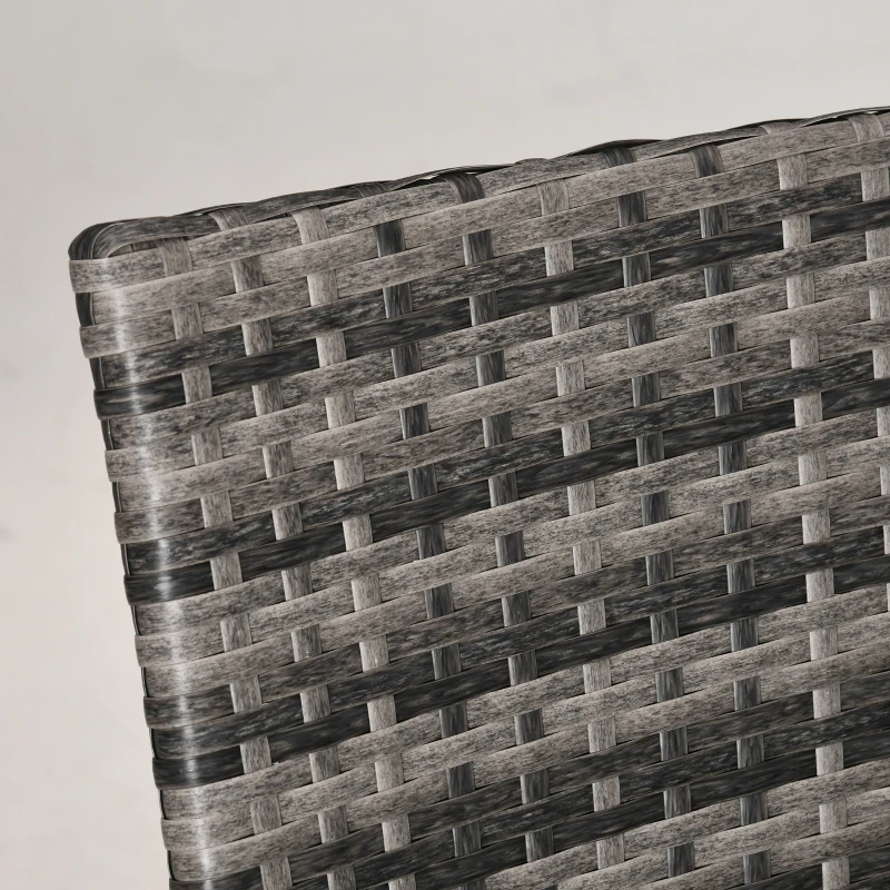 Set de mobilier de balcon Outsunny pentru 2 persoane, Set de scaune din ratan, Set de mobilier de grădină Polyrattan, Gri închis