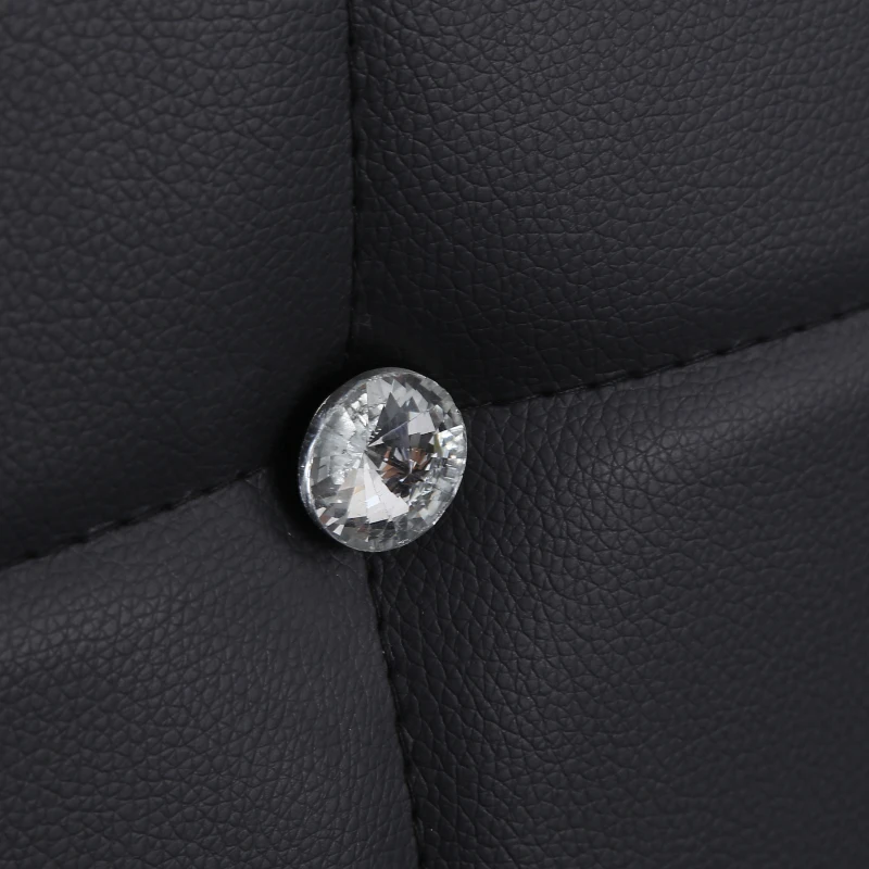 HOMCOM Joc de 6 Scaune de Dining Tapitate în PU cu Spătar Înalt cu Butoane și Picioare de Oțel Design Modern Negru