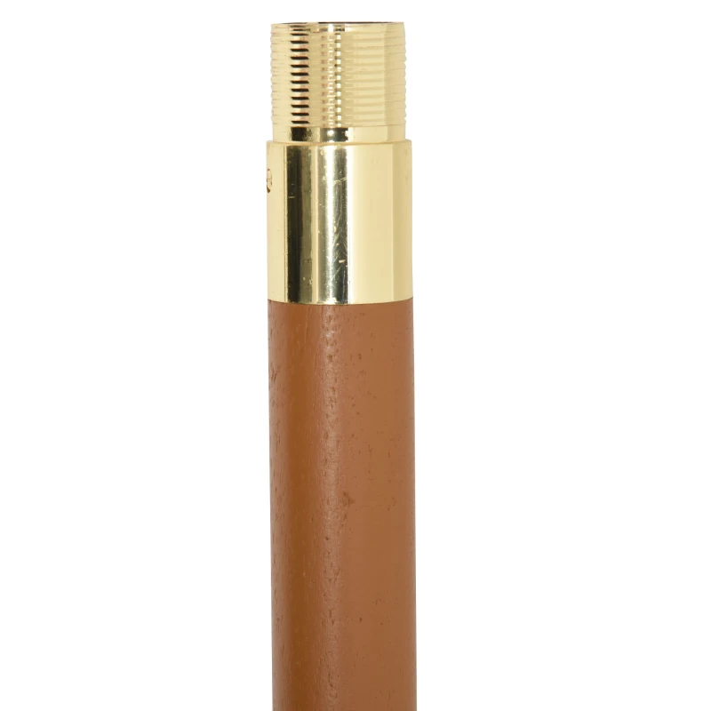 Outsunny Umbrelă de soare Ø 250 cm, umbrelă de balcon cu mecanism de tragere cu sfoară, umbrelă de plajă din bambus rezistent la vânt, umbrelă de piață pentru balcon terasă grădină, Negru