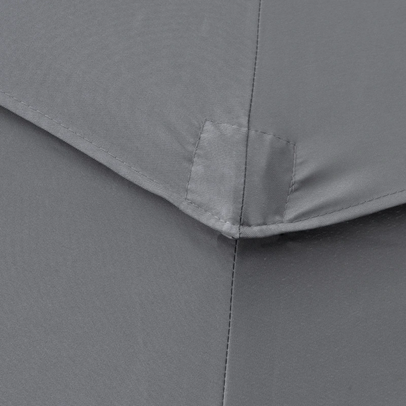 Outsunny Umbrelă de grădină exterioară umbrelă inclinabilă Ø 2,85 x 2,5 m cu manivelă, 2 deschideri, pânză 180 g/m², anti-UV, gri