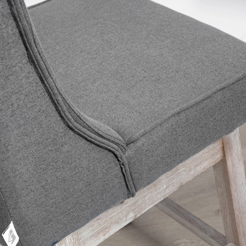 HOMCOM Conjunto de 2 Bancos de Bar com Encosto Giratórios 180° Bancos Altos de Cozinha com Apoio para Pés  45,7x57,2x101 cm Cinzento