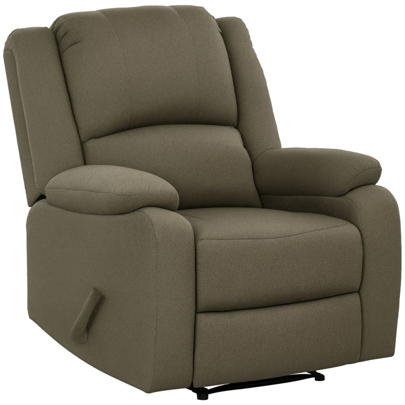 HOMCOM Fotoliu de relaxare, funcție de întindere și suport de picioare, reglabil, până la 150 kg, cadru din oțel, 90 x 96 x 98 cm, Maro