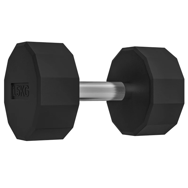 SPORTNOW Halteră prindere antiderapantă, fitness, sport acasă, 15kg, negru