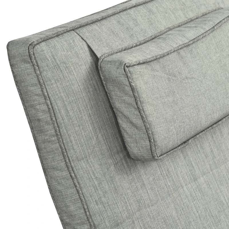 Outsunny Șezlong de grădină masă 3 piese Set de mobilier din Poliratan+Metal Gri