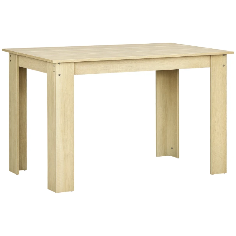HOMCOM Masă de dining masă de bucătărie cu placa mare pentru 2-4 persoane din lemn 120L x 69l x 75H cm stejar