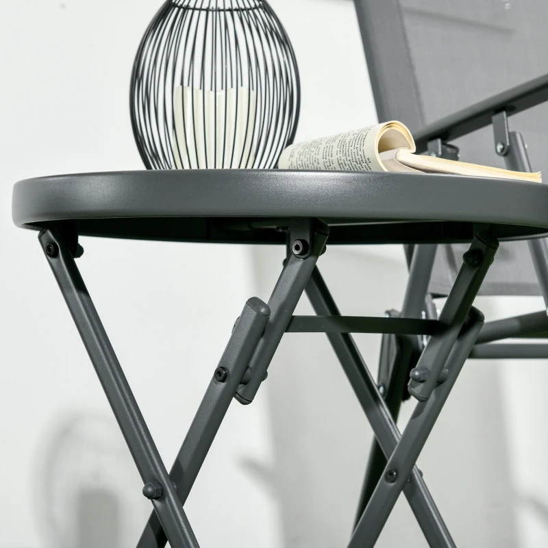 Outsunny Masa de gradina Masa pliabila de gradina, rotunda, rezistenta la intemperii, pliabila, Ø45 x 50 cm, Negru