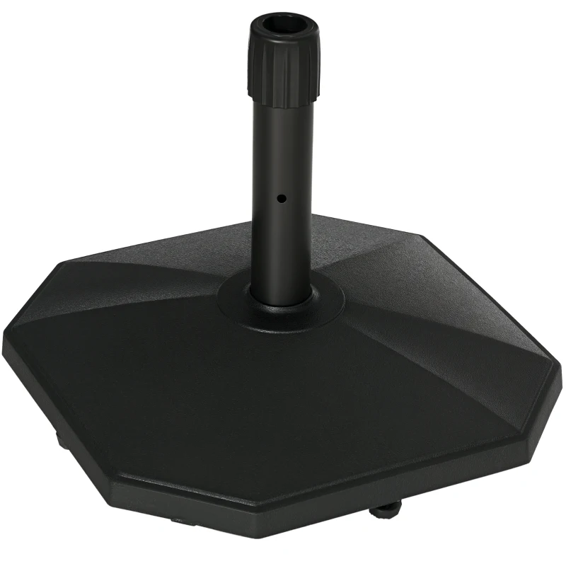 Outsunny Suport de umbrela baza de umbrela din polietilena pentru suport Ø 32, 34 si 38 mm - 46 x 46 x 39 cm negru