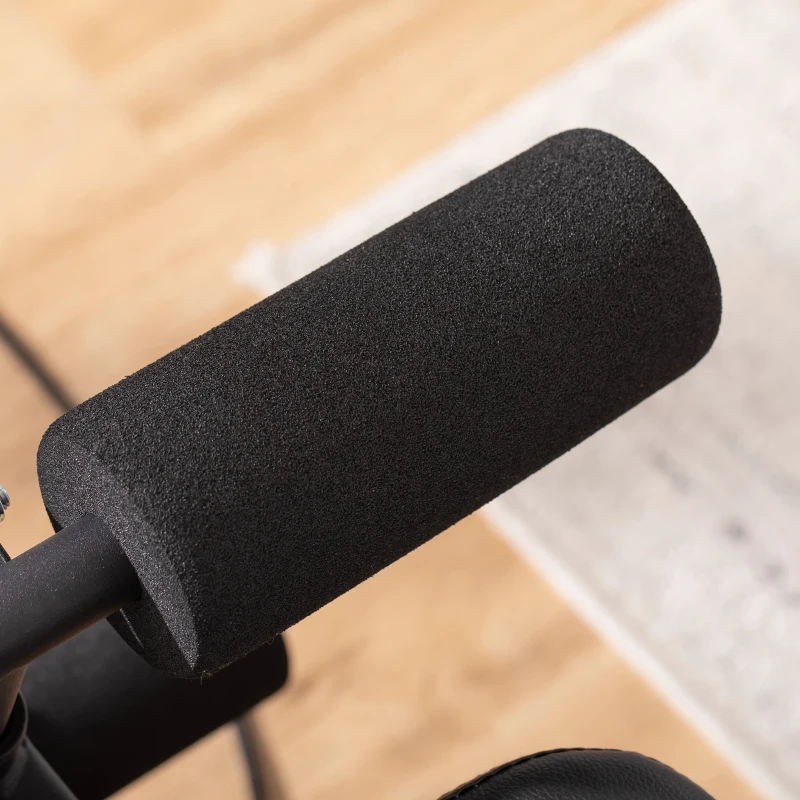 HOMCOM Bancă de haltere reglabilă cu benzi elastice pentru antrenamente acasă, 6 trepte spătar înclinat, suport până la 150 kg, oțel, piele ecologică, Negru și Roșu, 145 x 49 x 48-127 cm