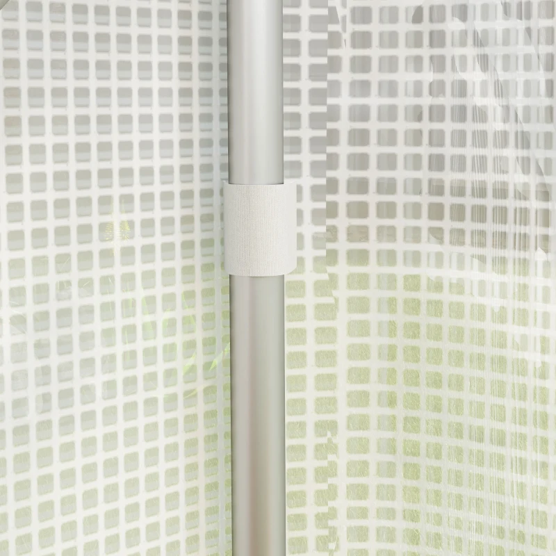 Outsunny Seră de grădină 4 x 3 x 2m cu uși rulabile și ferestre mari, seră tunel de grădină, alb