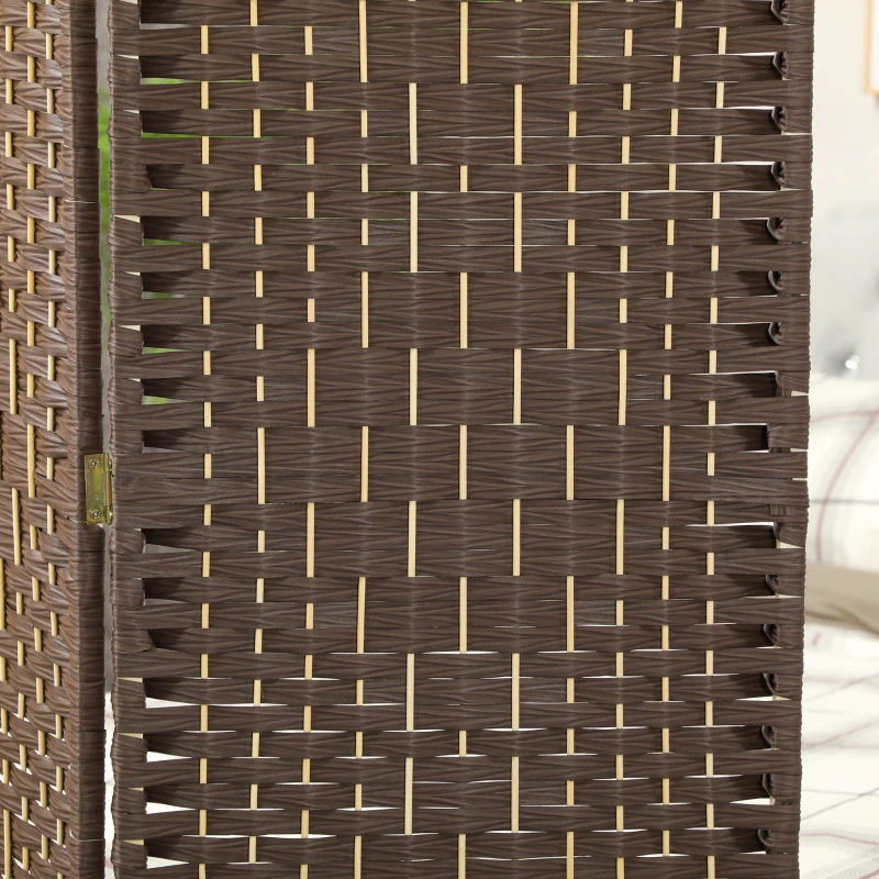 HOMCOM Paravan interior din lemn 3 panouri separator de cameră pliabil pentru living dormitor 135 x 180 cm maro